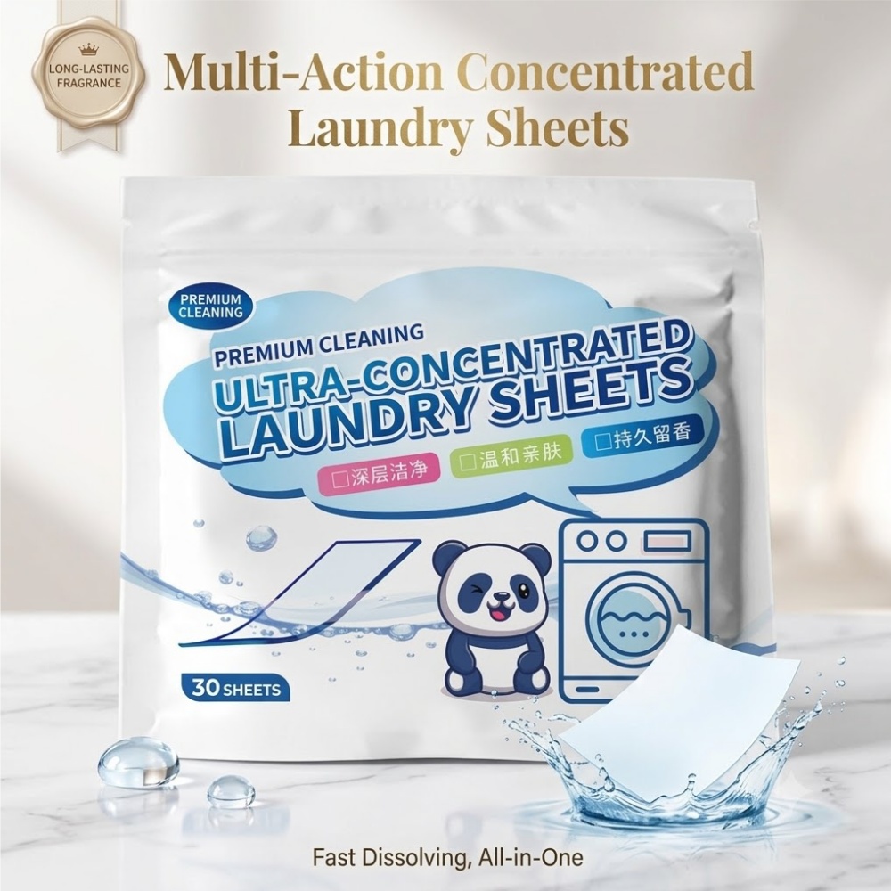 Laundry Strip Eco - Wasfoam Papier Ultra-geconcentreerde Vlekkenverwijderaar Dieptereiniging Oplosbare